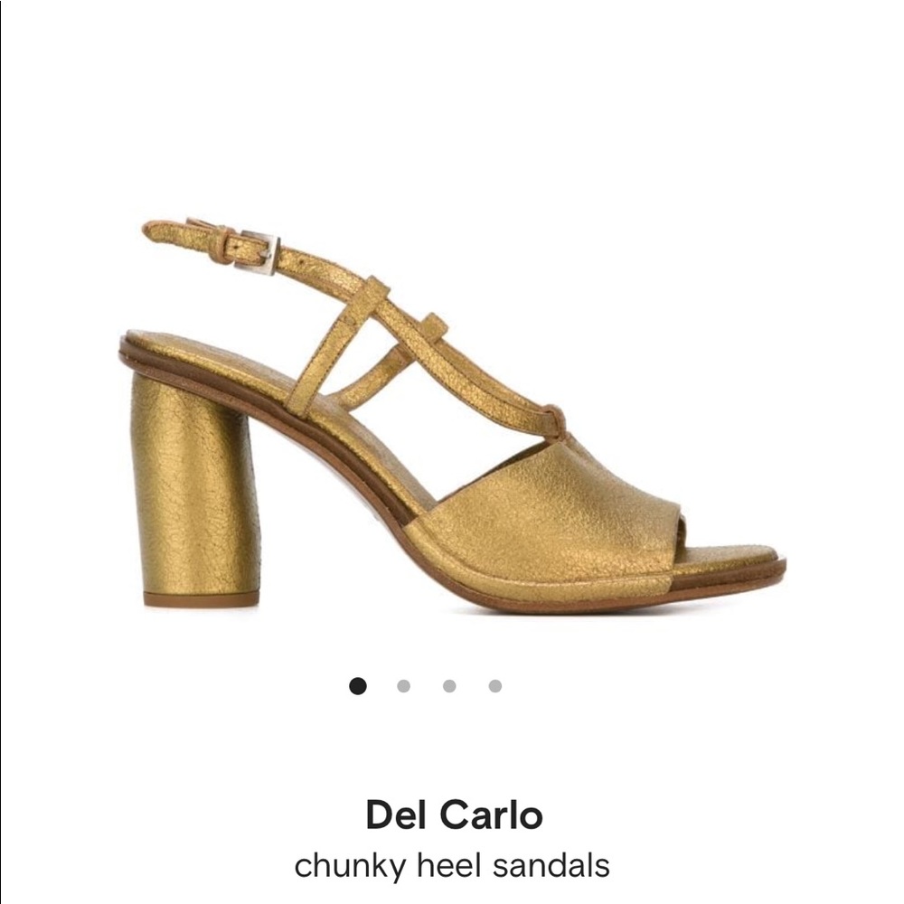 ISO!! Roberto Del Carlo Chunky Heel Sandal in Metallic ✨